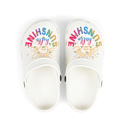 Sunny Kid's EVA Foam Clogs - Fun Footwear for Play, Summer, Beach Days, Gifts for Children, Playful Sunshine Design